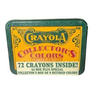 Vintage Crayola 1991 Collectors Colors Ltd Edition Tin 72 Crayons 8 Retired